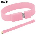 16 GB Silicon Bracelets USB 2.0 Flash Disk (Pink)