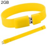 2 GB Silicon Bracelets USB 2.0 Flash Disk (gelb)