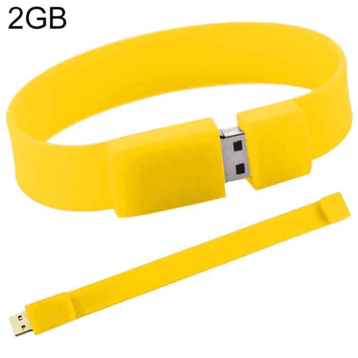 S-FD-030221.jpg 2 GB Silicon Bracelets USB 2.0 Flash Disk (gelb) – Bild 1