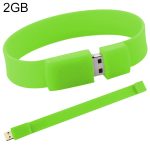 2 GB Silicon Bracelets USB 2.0 Flash Disk (grün)