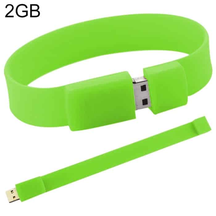 S-FD-030222.jpg 2 GB Silicon Bracelets USB 2.0 Flash Disk (grün) – Bild 1