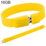 16 GB Silicon Bracelets USB 2.0 Flash Disk (gelb)