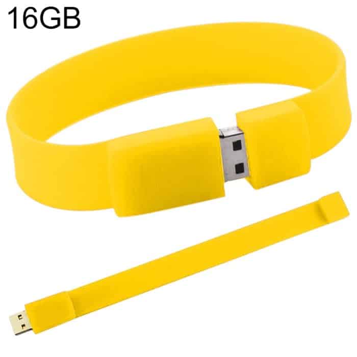 16 GB Silicon Bracelets USB 2.0 Flash Disk (gelb) – Bild 1