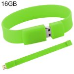 16 GB Silicon Bracelets USB 2.0 Flash Disk (grün)