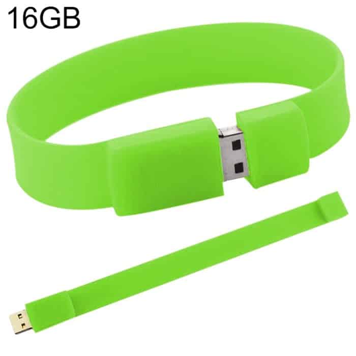 S-FD-030228.jpg 16 GB Silicon Bracelets USB 2.0 Flash Disk (grün) – Bild 1