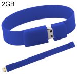 2 GB Silicon Bracelets USB 2.0 Flash Disk (Dunkelblau)
