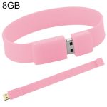 8 GB Silicon Bracelets USB 2.0 Flash Disk (Pink)