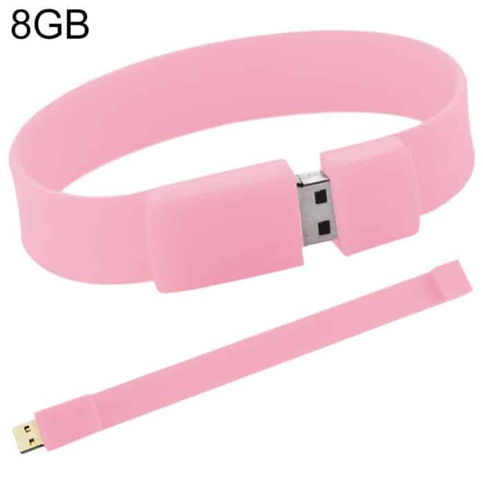 S-FD-030230.jpg 8 GB Silicon Bracelets USB 2.0 Flash Disk (Pink) – Bild 1