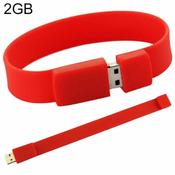 S-FD-03025.jpg 2 GB Silicon Bracelets USB 2.0 Flash Disk (rot) – Bild 1
