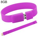 8 GB Silicon Bracelets USB 2.0 Flash Disk (Lila)