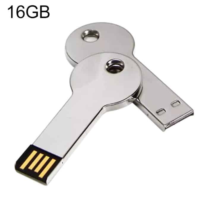 USB 2.0-Flash-Disk im Silver Metal Key-Stil (16 GB) (Silber) – Bild 1