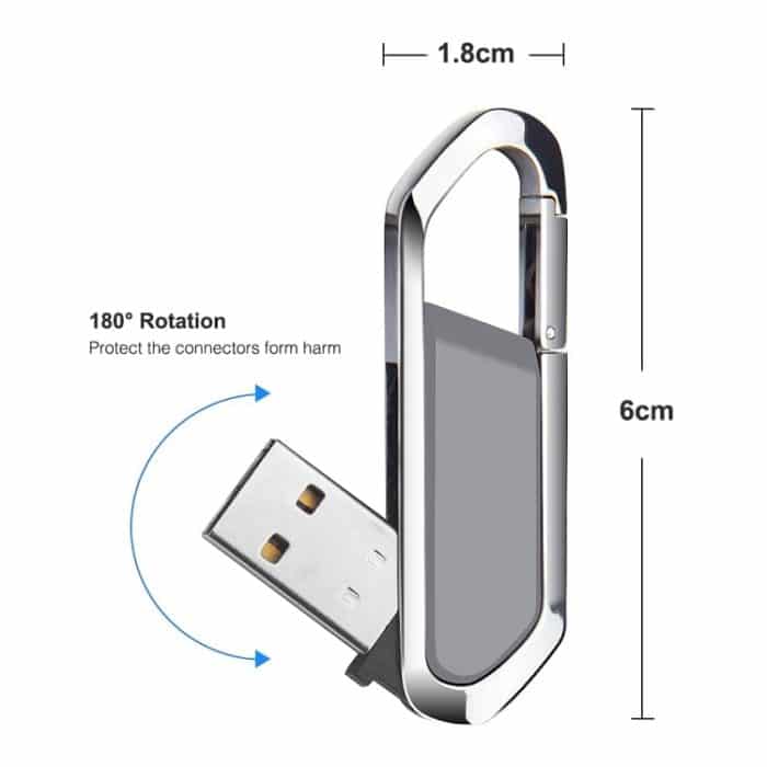 2 GB Metallic Keychains Style USB 2.0 Flash Disk (grau) – Bild 2