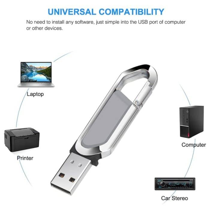 2 GB Metallic Keychains Style USB 2.0 Flash Disk (grau) – Bild 3