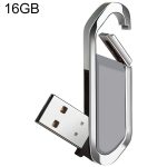 16 GB USB 2.0-Flash-Disk im metallischen Schlüsselanhänger-Stil (grau)
