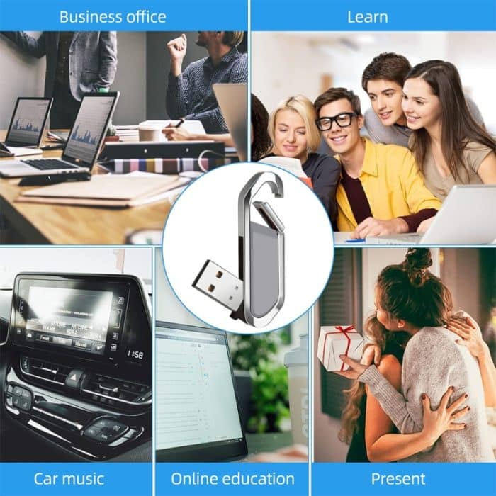 16 GB USB 2.0-Flash-Disk im metallischen Schlüsselanhänger-Stil (grau) – Bild 7