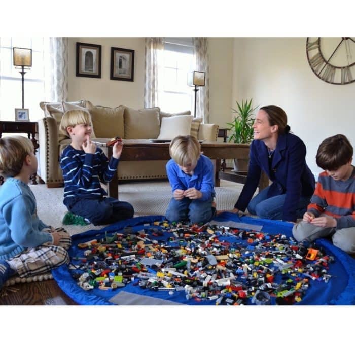 Faltbare Aufbewahrungstasche für Kinderspielzeug, Größe: 1,5 x 1,5 m (dunkelblau) – Bild 4