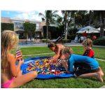 Faltbare Aufbewahrungstasche für Kinderspielzeug, Größe: 1,5 x 1,5 m (dunkelblau) – Bild 5