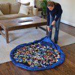 Faltbare Aufbewahrungstasche für Kinderspielzeug, Größe: 1,5 x 1,5 m (dunkelblau) – Bild 6