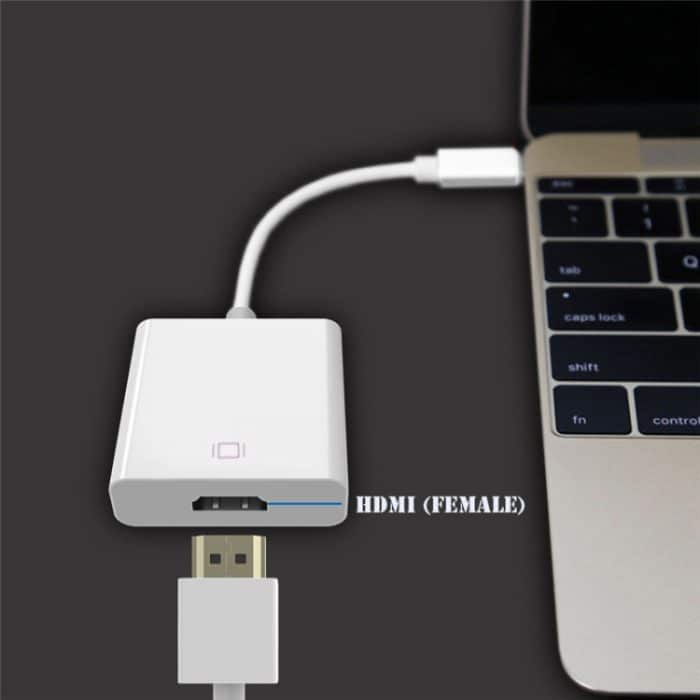 15 cm USB-C / Typ C 3.1 Adapterkabel zwischen Stecker und HDMI-Buchse, Für Macbook 12 Zoll / Chromebook Pixel 2015 – Bild 4