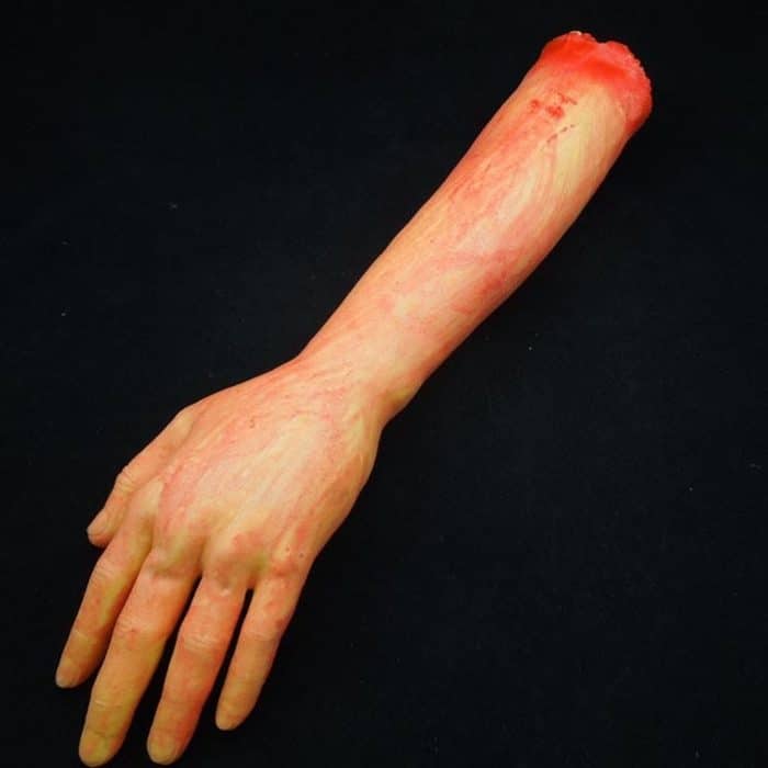 S-HM-0002.jpg 52cm Halloween Horror Requisiten Aprilscherz Party Prop Körperteile Dekoration Lange blutige Hand – Bild 1