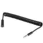 Frühlingswickel 3,5 mm männlich bis weibliches Aux -Kabel, kompatibel mit Telefonen, Tabletten, Kopfhörern, MP3 -Player, Auto-/Heimstereo und mehr, Länge: 20 cm bis 80 cm (schwarz) – Bild 2