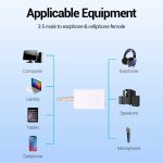3,5 mm Kopfhörer -Splitteradapter, kompatibel mit Telefonen, Tablets, Kopfhörern, MP3 -Player, Auto-/Heimstereo und mehr (weiß) – Bild 5