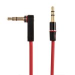 1,2 m Aux -Audiokabel 3,5 mm Ellbogen Mann bis gerade männlich, kompatibel mit Telefonen, Tabletten, Kopfhörern, MP3 -Player, Auto-/Heimstereo und mehr (rot)