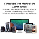 3,5-mm-Klinkenmikrofon im Nudelstil + Kopfhörerkabel für PC / Laptop, Länge: 22 cm – Bild 4