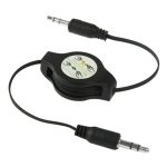 Einziehbares 3,5-mm-Aux-Audiokabel, kompatibel mit Telefonen, Tablets, Kopfhörern, MP3-Playern, Auto-/Heimstereoanlagen und mehr, Länge: 11 cm bis 80 cm