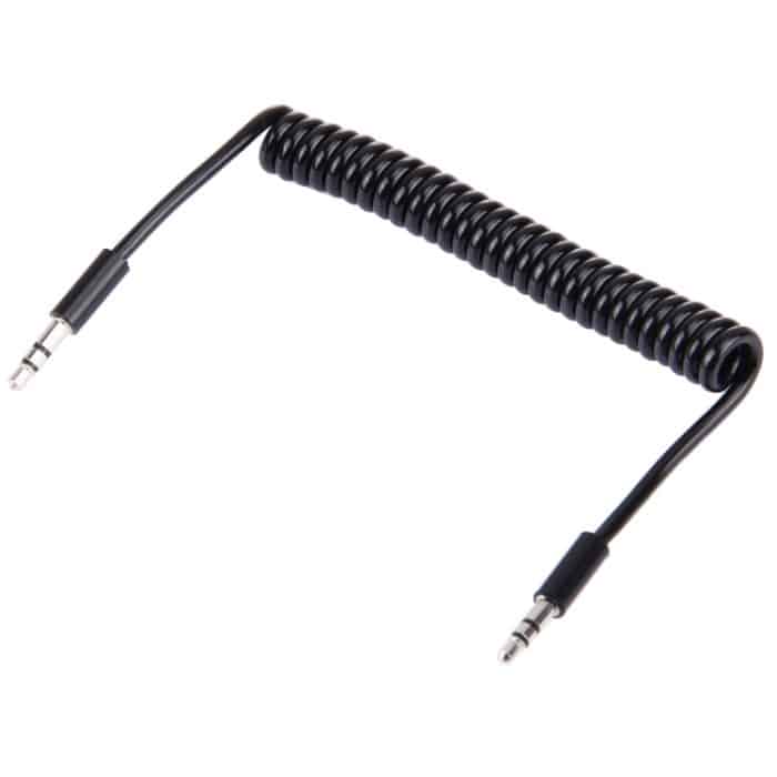 3,5-mm-Aux-Kabel mit Federspirale, kompatibel mit Telefonen, Tablets, Kopfhörern, MP3-Playern, Auto-/Heimstereoanlagen und mehr, Länge: 15 cm – 170 cm – Bild 1