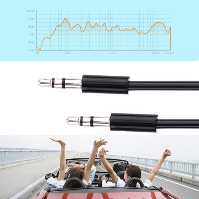 3,5 -mm -Aux -Kabel mit Springwolken, kompatibel mit Telefonen, Tablets, Kopfhörern, MP3 -Player, Auto-/Heimstereo und mehr, Länge: 20 cm bis 80 cm (schwarz) – Bild 4