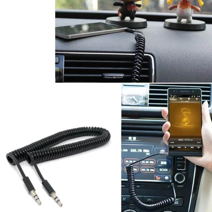 3,5 -mm -Aux -Kabel mit Springwolken, kompatibel mit Telefonen, Tablets, Kopfhörern, MP3 -Player, Auto-/Heimstereo und mehr, Länge: 20 cm bis 80 cm (schwarz) – Bild 5