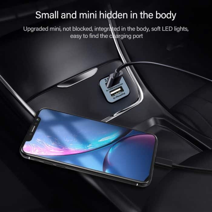 Hochleistungsfähiges 2,1 A + 1 A Dual-USB-Port-Autoladegerät für iPad Air 2 & Air & 4, iPhone 6 & 6 Plus & 5C & 5S & 4 & 4S, iPod touch, Galaxy Tablet / Note Series und andere Mobiltelefone, Navigatoren – Bild 7