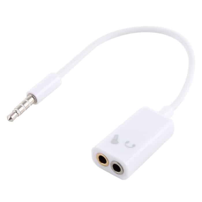 S-IPAD2-0203.jpg 3,5 mm Aux Audio Splitter -Kabel, kompatibel mit Telefonen, Tablets, Kopfhörern, MP3 -Player, Auto-/Heimstereo und mehr (weiß) – Bild 1