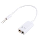 3,5 mm Aux Audio Splitter -Kabel, kompatibel mit Telefonen, Tablets, Kopfhörern, MP3 -Player, Auto-/Heimstereo und mehr (weiß) – Bild 2