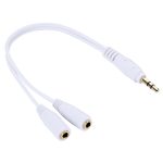Aux Audio Cable Kopfhörer -Kopfhörer -Splitteradapter, kompatibel mit Telefonen, Tablets, Kopfhörern, MP3 -Player, Auto-/Heimstereo und mehr (weiß) – Bild 2
