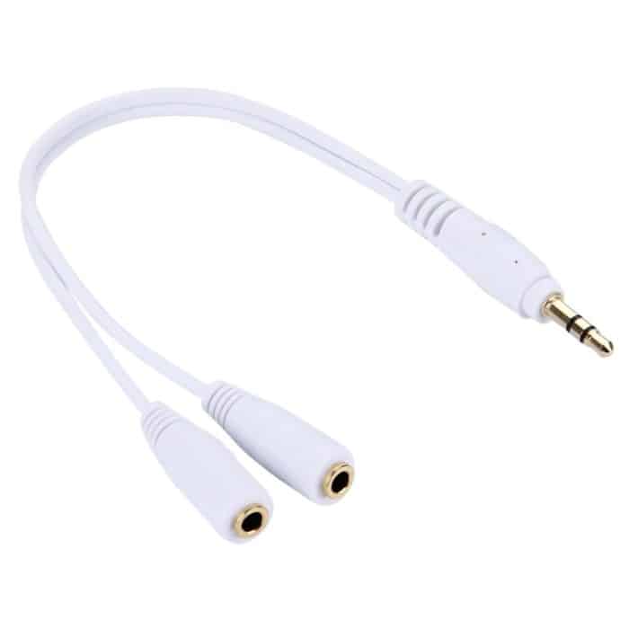 Aux Audio Cable Kopfhörer -Kopfhörer -Splitteradapter, kompatibel mit Telefonen, Tablets, Kopfhörern, MP3 -Player, Auto-/Heimstereo und mehr (weiß) – Bild 2