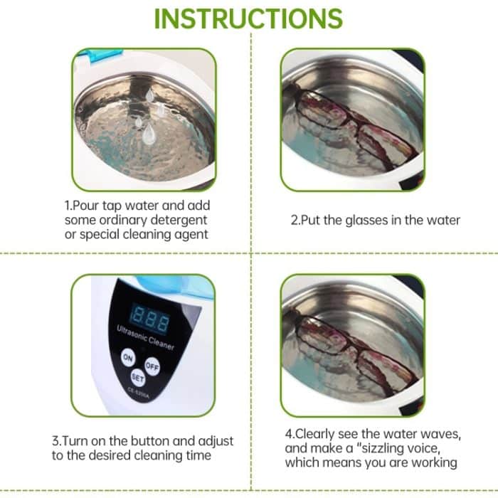 Edelstahltank Digitaler Ultraschallreiniger mit LCD-Display für Schmuck / Uhr / Prothese – Bild 5