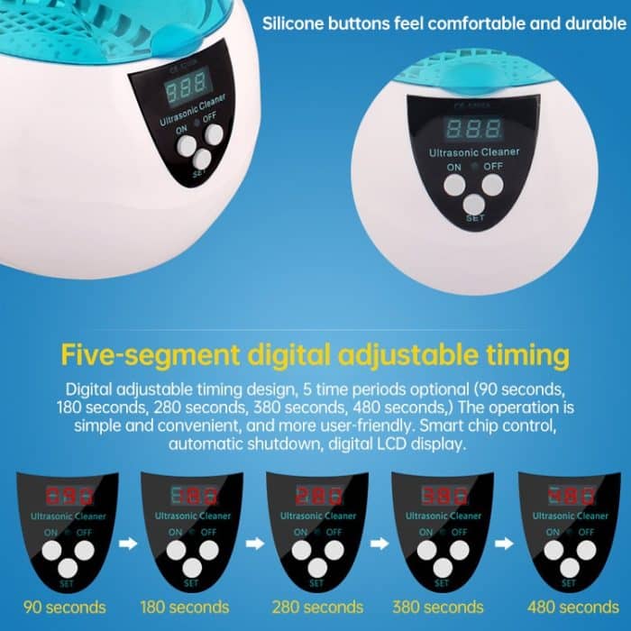 Edelstahltank Digitaler Ultraschallreiniger mit LCD-Display für Schmuck / Uhr / Prothese – Bild 8