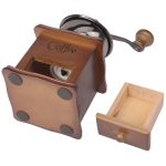 Manuelle Kaffeemühle Holzständer Schüssel Antike Hand Kaffeebohnenmühle – Bild 4