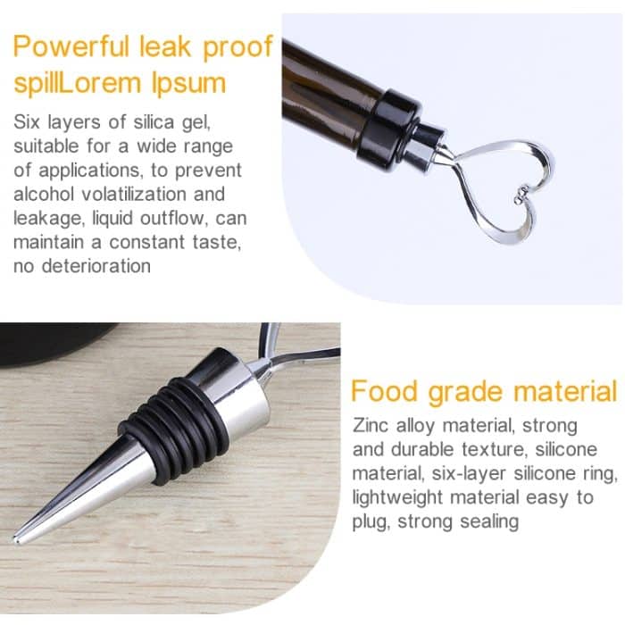 Creative Heart Design Weinflaschenverschluss (Silber) – Bild 3