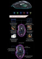 7 Tasten mit Scrollrad, 5000 DPI, LED, kabelgebunden, optische Gaming-Maus für Computer, PC, Laptop, X7 7 Buttons (Yellow), X7 7 Buttons (Black) – Bild 7