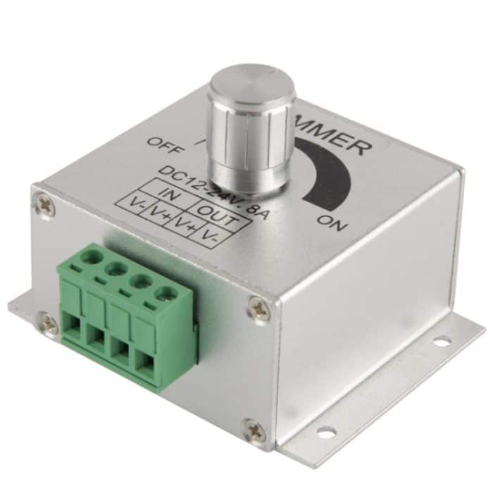 S-LED-0278.jpg Aluminium Einfarbiger Dimmerschalter LED-Dimmerregler für Lichtleiste DC12-24V, Ausgangsstrom: 8A (Silber) – Bild 1