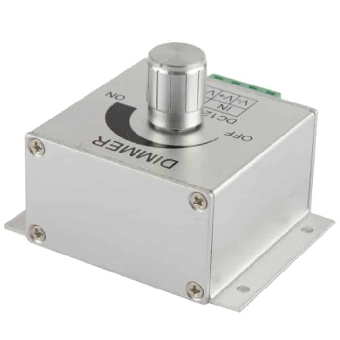 Aluminium Einfarbiger Dimmerschalter LED-Dimmerregler für Lichtleiste DC12-24V, Ausgangsstrom: 8A (Silber) – Bild 3