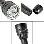 5 x CREE XPE 15W Tauchtaschenlampe, 5000 LM UV Lila Licht, Tauchtiefe: 150m (Schwarz) – Bild 5