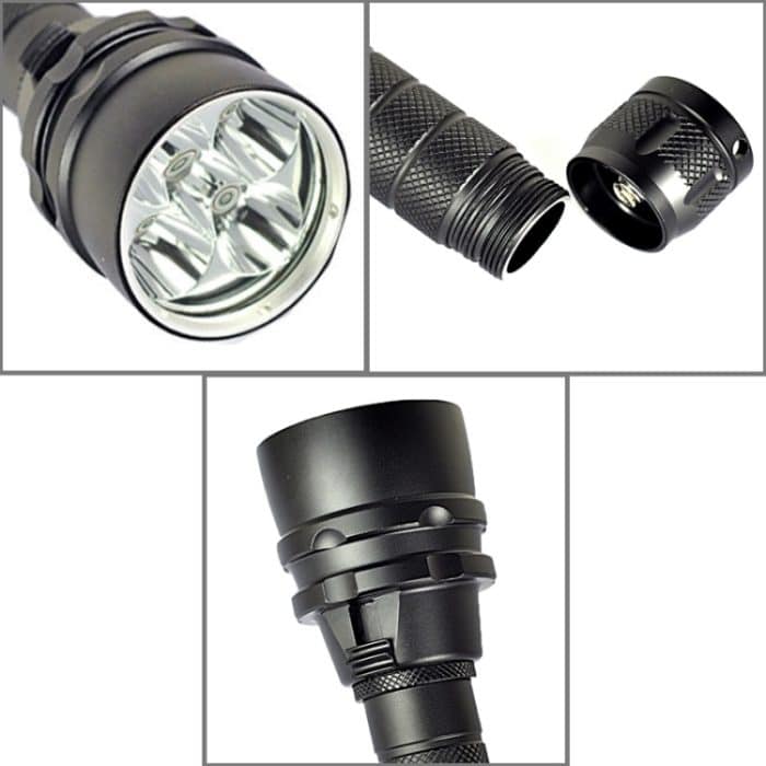 5 x CREE XPE 15W Tauchtaschenlampe, 5000 LM UV Lila Licht, Tauchtiefe: 150m (Schwarz) – Bild 5