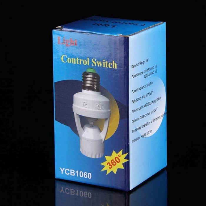 360 Grad E27 60 W PIR-Bewegungssensor-Lampenfassung, Erfassungsbereich: ca. 6 m, Wechselstrom 110-240 V – Bild 6