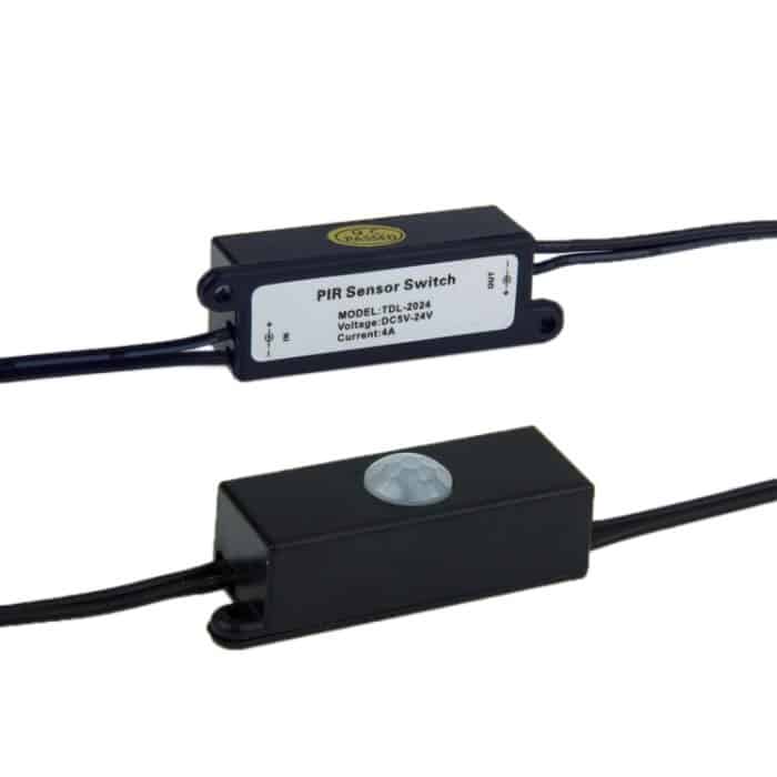 LED-Anschluss des PIR-Sensorschalters TDL-2024 mit 5,5 x 2,1 mm DC-Stecker- und Buchsenadapter für LED-Streifen – Bild 3