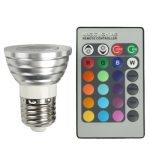 E27 3W RGB Flash LED Glühbirne mit Fernbedienung, AC 85-265V, Lichtstrom: 240-270lm – Bild 4