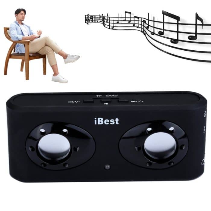 iBest Portable Stereo Wiederaufladbarer Lautsprecher (schwarz) – Bild 1